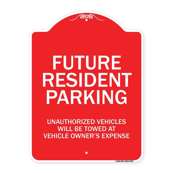 Signmission Unauthorized Vehicles Will Be Towed Heavy-Gauge Aluminum Architectural Sign, 24" x 18", RW-1824-9746 A-DES-RW-1824-9746 - main